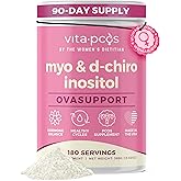 VITA-PCOS Myo-Inositol & D-Chiro Inositol Supplement for Women – 90 Day Supply Fertility Supplements for Women, PCOS Supplements, OvaSupport with 40:1 Ratio MyoInositol 2000mg & D-Chiro 50mg, 13.02oz
