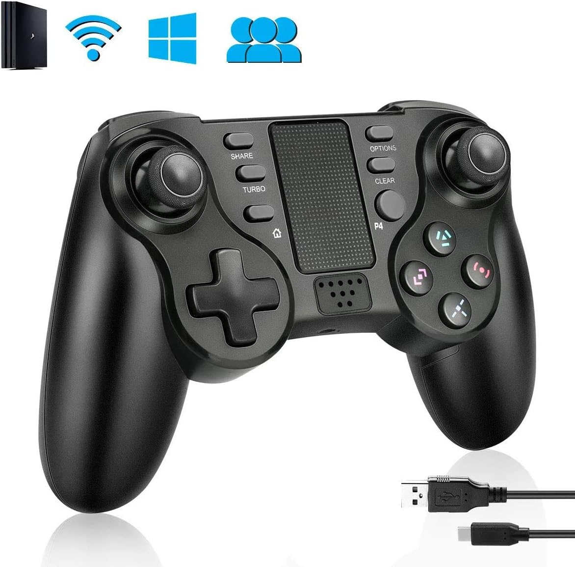 無線 Ps4 コントローラー ワイヤレス 連射 2重振動機能 重力感応 3d加速度 6軸センサー ゲームパッド For 無線 Ps3 Ps4 Pro Slim Pc Windows 7 8 10 Dualshock 4 タッチパッド 滑り止め 高感度 3dアクションゲーム向け コントローラー Amazon