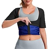 CEIUEO Sauna Suit for Women Sauna Shirt for Women Sweat Body Shaper Waist Trainer Top with Zipper