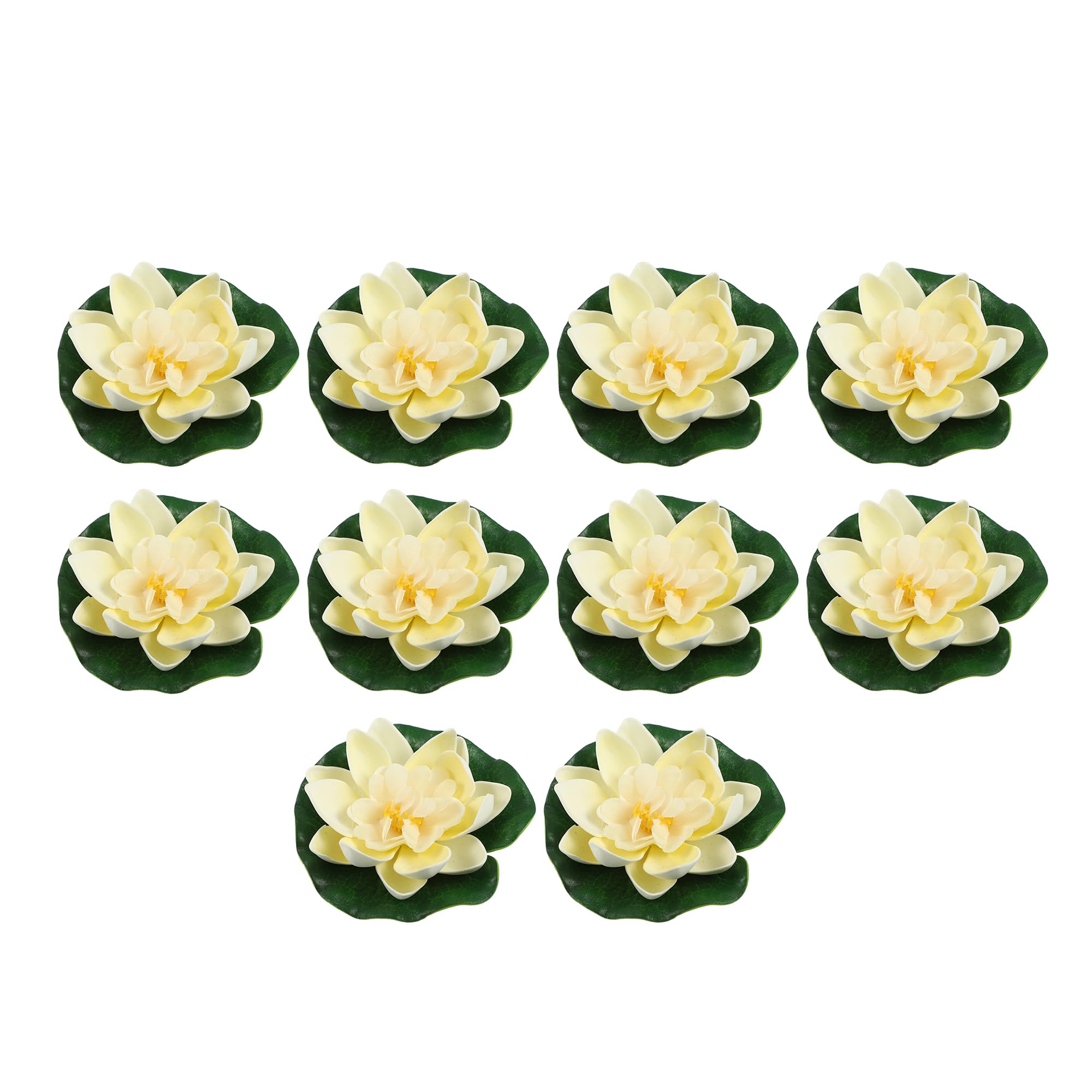 CAPASTEC Artificial Floating Lotus Flower, Artificial Lotus Flower for Garden Ponds Pool Decoration 3.94Inch (White) 10pcs