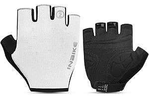 INBIKE Cycling Gloves for Men Women, Shock-Absorbing Pad Half Finger Road Bike Gloves, Breathable Biking Gloves, Anti-Slip Fi