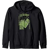 Attack on Titan Levi Ackerman Japanese Manga Face Portrait Zip Hoodie