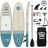 TIGERXBANG 11'6"/11'/10' Inflatable Paddle Board with Complete Accessories, Versatile Premium Paddle Boards for Adults/Youth, Stand Up Paddle Board Polar/Wave/Sunny Wave Collection