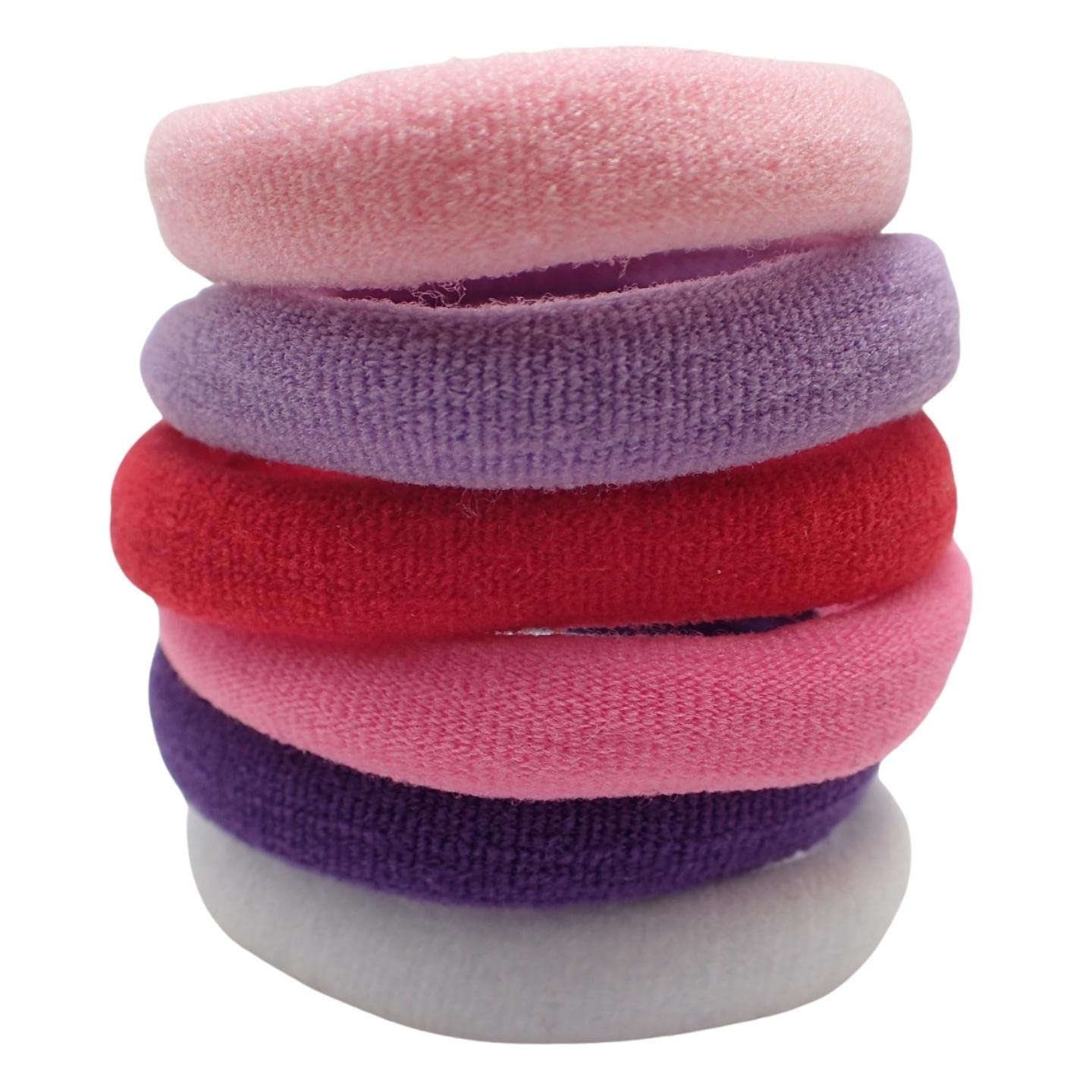 Topkids Accessories Thick Hair Bands for Women and Girls, Hair Bobbles Elastic HairBands Ponytail Holders Hair Ties Hair Elastics Hairbands Women (Pink & Purple Tones)