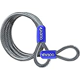 VIVBOO 5/16in Heavy-Duty Security Cable with Loops 4FT/6FT/8FT/10FT Cut-Resistant and Waterproof Security Cable Suitable for Travel, Home and Outdoor Activities
