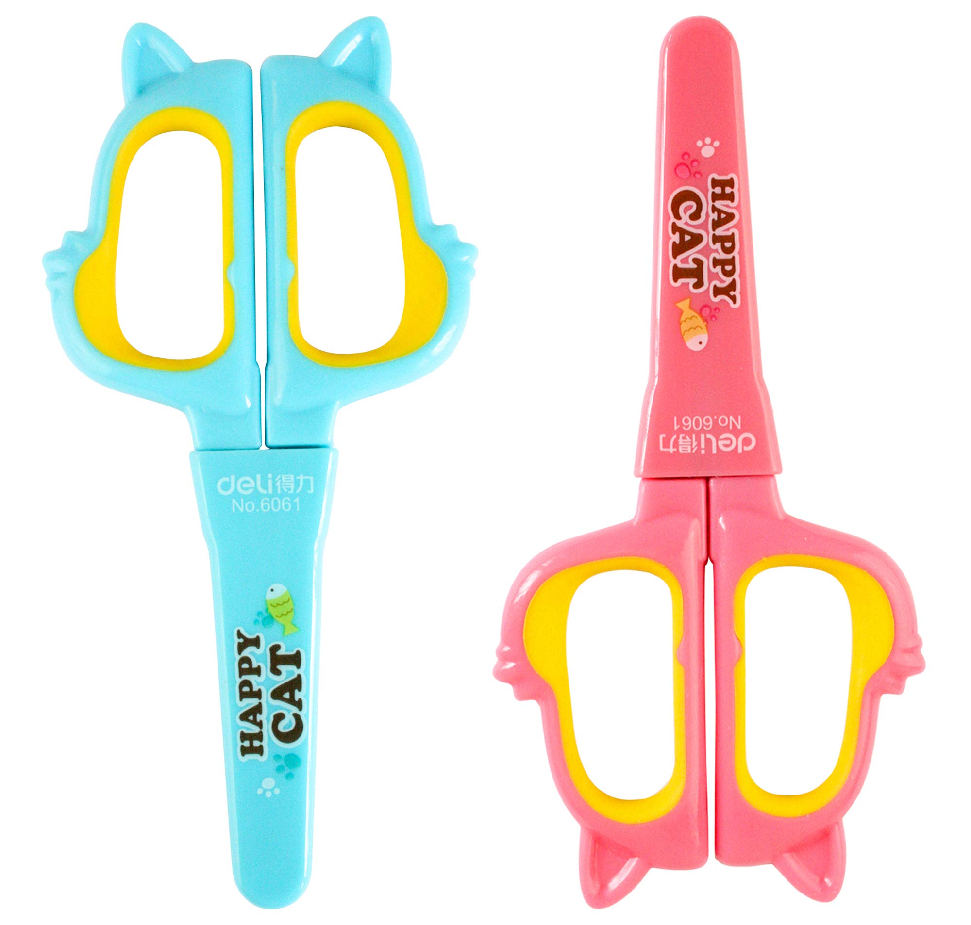 Emartbuy Set of 2 Stainless Steel Scissors With Cover 13 cm - Cat