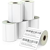 BETCKEY - 4" x 2" (102 mm x 51 mm) Barcode Shipping & Multipurpose Labels Compatible with Zebra & Rollo Label Printer,Premium Adhesive & Perforated [6 Rolls, 4500 Labels]