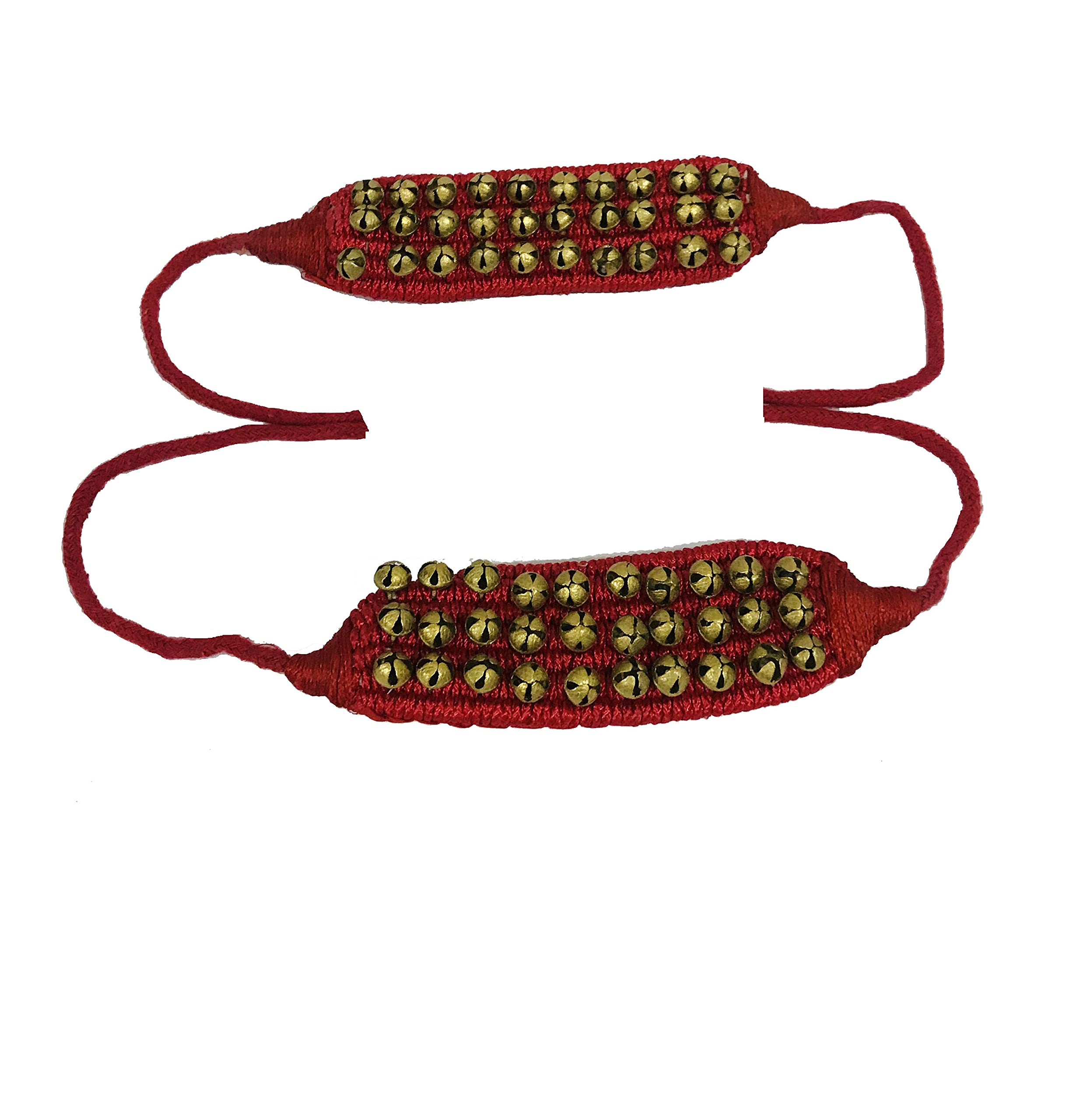 Red Soft Pad Ghungroo Dancing Bells Ankle Three Line (30 + 30) Classical Dance Accessories Kathak Bharatnatyam Ghunghroo Brass (14 NO.) Musical Anklet