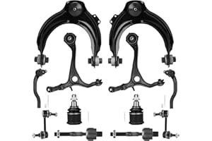 YOUXMOTO Front Suspension Kit Upper Lower Control Arms Ball Joints Fit for Honda Accord 2003 2004 2005 2006 2007, Fit for Acura TSX 2004-2008 -12 pcs Ball Joints Sway Bars Tie Rods