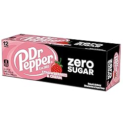 Dr Pepper Zero Strawberries and Cream Soda, 12 fl