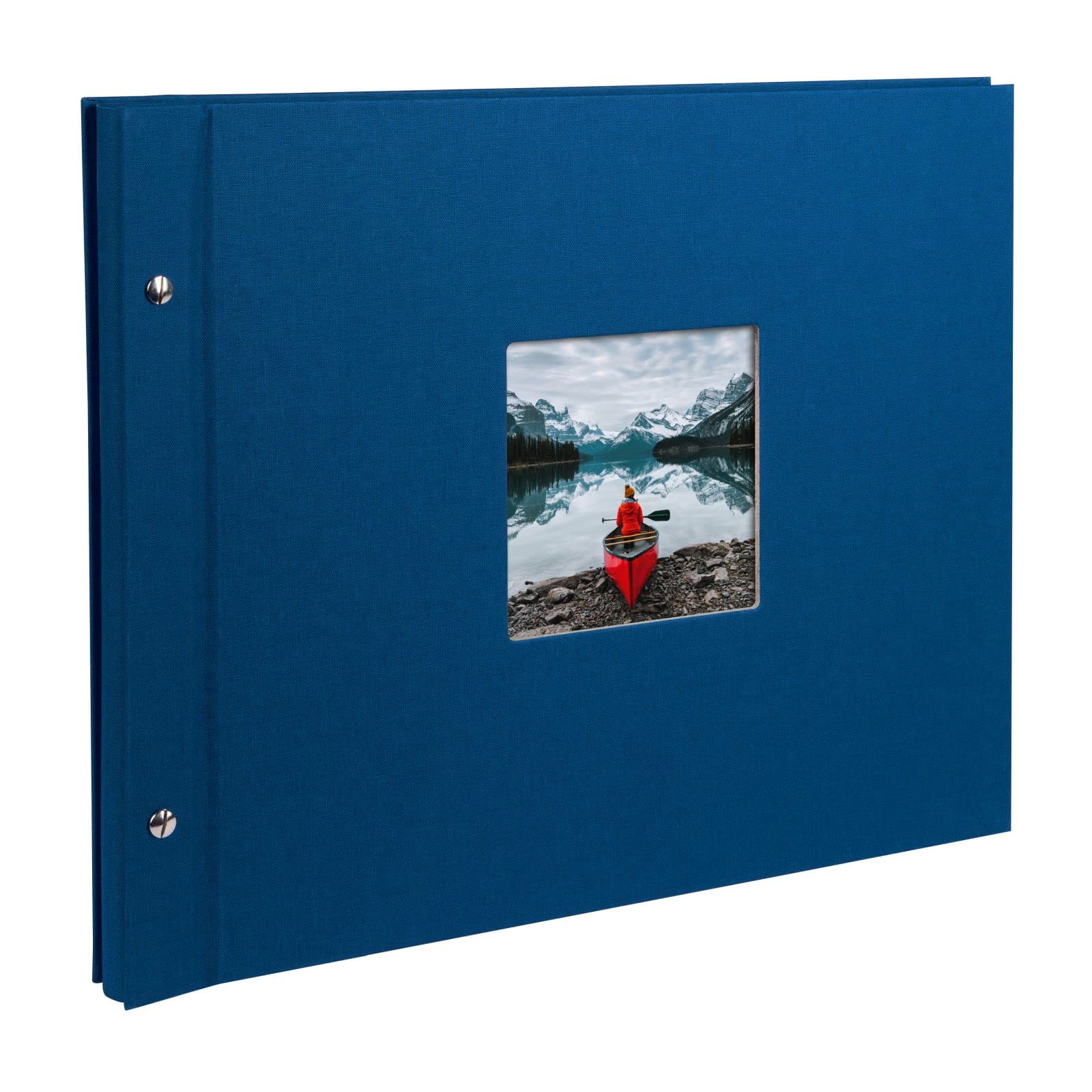goldbuch Bella Vista 39 x 31 cm Photo Album with 40 White Pages with Glass Dividers Expandable Album Canvas Photo Book 28895