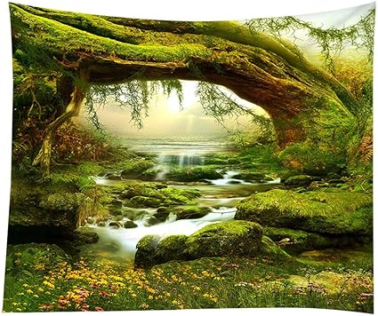 Tapiz de pared de Moix, paisaje psicodélico, para colgar en la pared