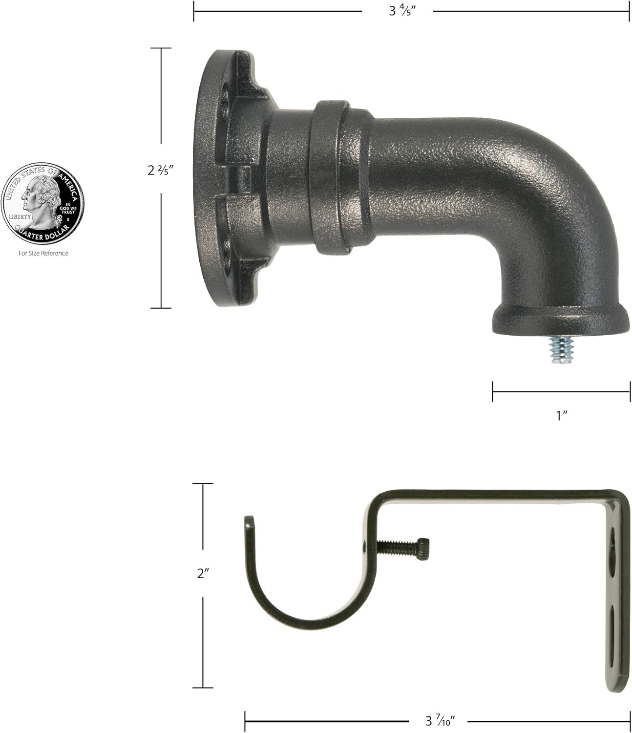 Decopolitan Industrial Wrap Around Telescoping Curtain Rod Set, 72-144", Black: Home & Kitchen
