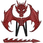 HyperFun Dragon Wings Costume for Kids Dinosaur Tail Mask Set, Cool Halloween Cosplay Dragon Costume Mask for Children Boys