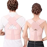 Cmipeob Posture Corrector for Women and Men Plus Size Full Back Support Brace Straightener Scoliosis Spine Upper Back Pain Relief Adjustable Shoulder Instant Posture Corrector with Hunchback Pink Medium