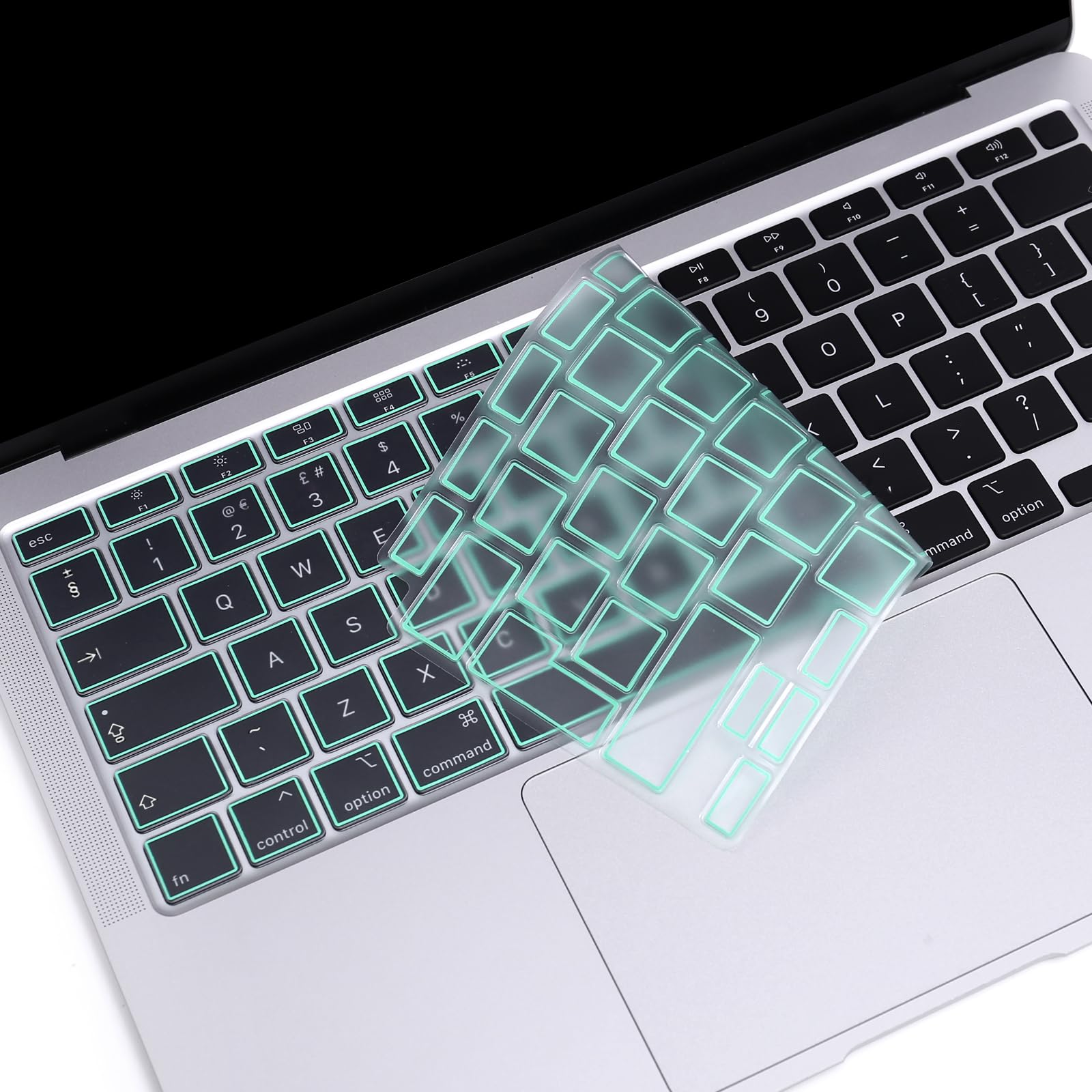 MOSISO Ultra Thin TPU Keyboard Cover Only Compatible with MacBook Air 13 inch 2022 2021 2020 A2337 M1 A2179 Backlit Magic Keyboard with Retina Display & Touch ID, Soft Skin Protector, Mint Green