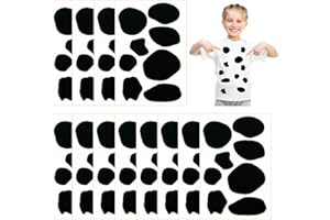 BENWANFEE 12 Sheets Adhesive Felt Circles Felt Pads Cow Style Felt Pad for Halloween DIY Projects Costume Party Decorations Supplies