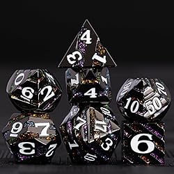 Metal Dice Set DND,Metallic Glitter Stripes D&D