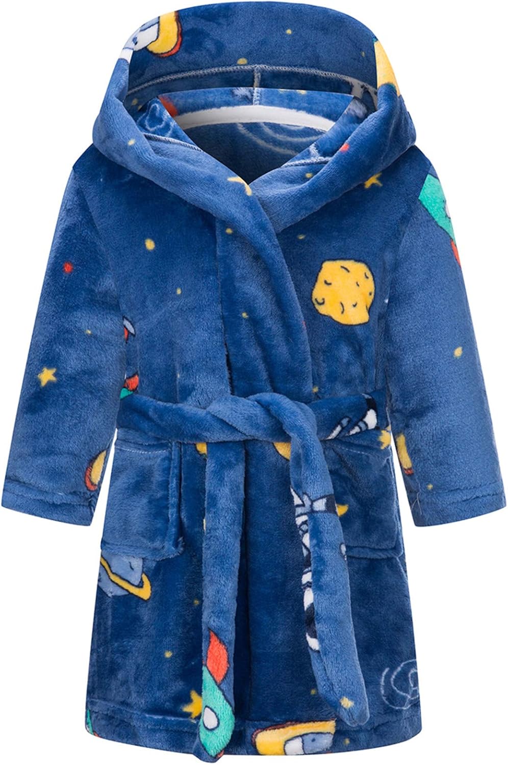 BAOPTEIL Boys/Girls Bathrobes Toddler Kids Hooded Robes Plush Soft Coral Fleece Pajamas, Flannel Sleepwear for Girls Boys: Clothing