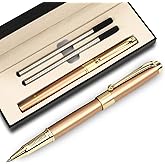 YIVONKA Ballpoint Pen Black Refill,Luxury Ballpoint Line width 0.5mm,Best Ball Pen Gift Set for Men & Women Professional Executive,Office,Nice BallPens Classy Gift Box (Rose Gold)