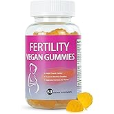 Fertility Gummies for Women to Get Pregnant Fast, Folic Acid Conception Gummies to Boost Fertility for Her, 60 Count Fertility Vitamin Gummy Support Hormone Balance, Ovulation & Period Cycle