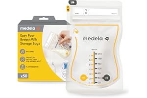 Medela Easy Pour Disposable Breast Milk Storage Bags, 7 oz/210 ml Capacity, Leakproof Design with Milk Protection, Made Witho
