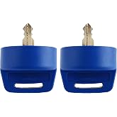 DVPARTS 2X Ignition Switch Key Cover Compatible with Polaris General Ranger Sportsman Quad RZR 570 800 900 XP1000 Yamaha G9 G14 G16 G22 G29 Golf Cart Key (Blue)