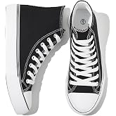 kufeiti Women&lsquo;s High Top Canvas Sneakers Lace up Walking Shoes | cute embroidered,breathable canvas upper,time off,high top,non slip,easy match
