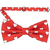 PenSeee Men's Heart Bow tie Red Adjustable Suitable for Festivals, Weddings, Parties, Christmas