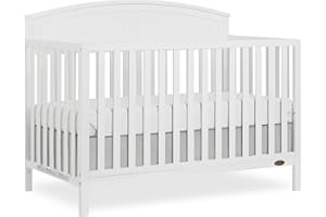 JPMA & Greenguard Gold Certified Dream On Me Storybrooke 5 in 1 Convertible Crib in White, Built of Sustainable Pinewood, 3 M