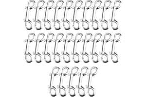 TAICHEUT 25 Pieces 4 Inch Double Ended Bolt Snap Hook, Zinc Alloy Long Trigger Clips, Two Sided Metal Spring Chain Snaps Hook for Linking Key Chain Dog Leash Collar Leather Belt Rope, Silver