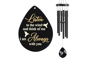 Memorial Sympathy Wind Chimes for Outside, Hummingbird Wind Chimes for Loss of Loved One Mother Father for Bereavement/Condol