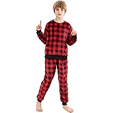 V.&GRIN Boys Fleece Pajamas, Soft Cozy Pullover Sweatshirt Pants Set for Kids 7-16 Years