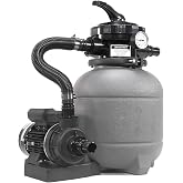XtremepowerUS 12" Above Ground Swimming Pool Sand Filter System with 1/4 HP 2400 GPH Pump, 7-Way Multi-Port Valve, Strainer Basket, Hose Adapters &amp; Filter Media, for Pools Up to 10,000 Gallons