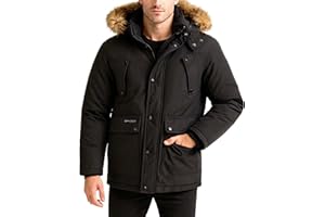 Spyder Mens Puffer Jacket - Heavyweight Wind and Water Resistant Parka Coat Insulated Winter Jacket for Men w/Faux Fur Hood