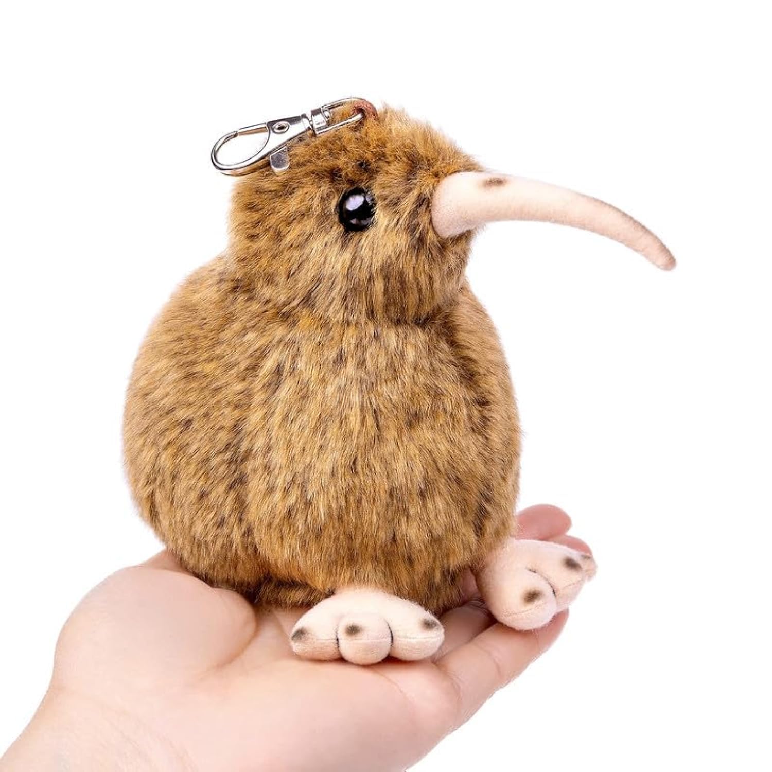 PuffPurrs Little Kiwi Bird Plush Toy - Realistic 5inch Brown Kiwi Bird Stuffed Animal, Cute Little Bird Kiwi Keychain Plushie as Gift for Your Friends