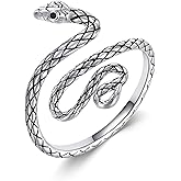JERWLI Snake Ring 925 Sterling Sliver Snake Jewelry Gifts for Women