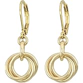Petite 14K Gold‑Filled Leverback Dangle Earrings - Lightweight Nickel‑Free Hypoallergenic Design - Secure Clasp, USA Crafted, Everyday Dressy Minimalist Design - 1.25" L / 0.75" Drop / 0.5" W