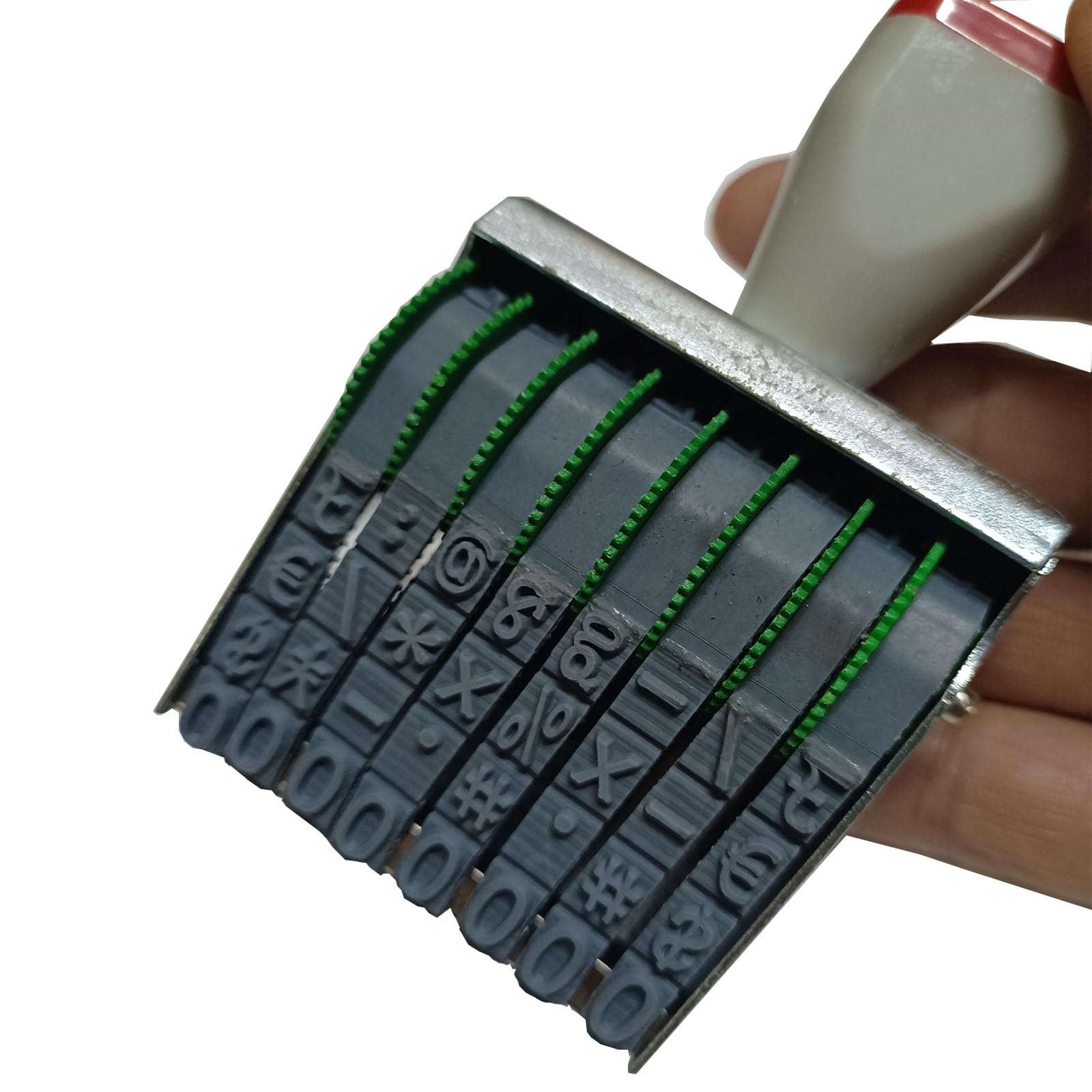 WANLIAN 8 Digits Changeable Numbers 0-9 & Symbol, Multi-Function DIY Scrapbooking Rolling Imprint Size 54 x 7 mm, Multicolor