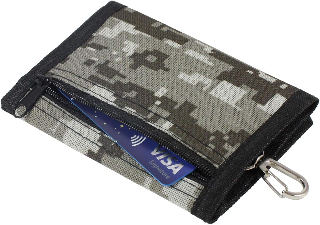 RFID Slim Camouflage Wallet For Kids/Trifold Wallets for Men/Mini Trifold Coin Purse with Zipper for Kids (Beige Mosaic) - Image 5