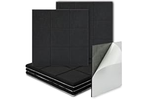 BXI Felt Bulletin Board - 12 X 12 X 3/8 Inches 6 Pack Self-Adhesive Vision Board, Thick Sturdy Pin Board with Beveled Edge for Home Office Classroom Wall Decoration (Sudoku, Black)