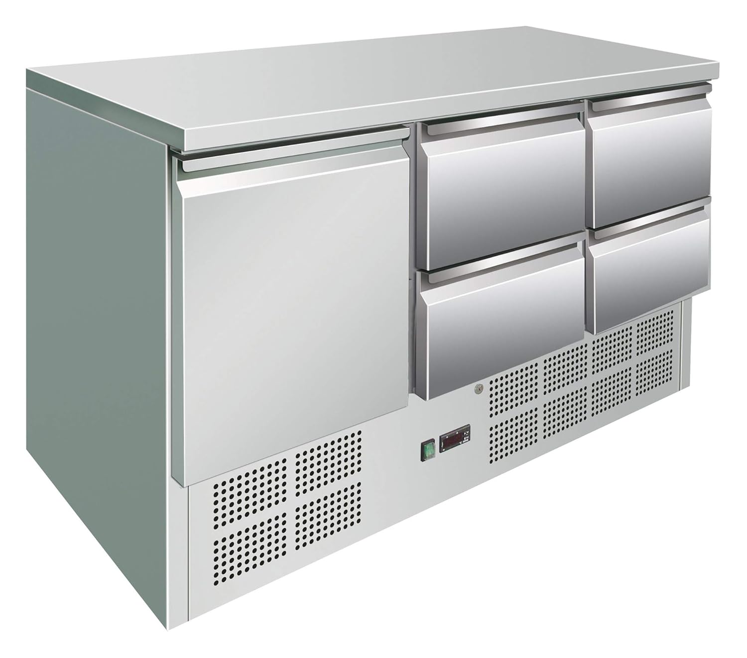 Mesa nevera de 1 puerta, 4 cajones, para pizza, mesa de trabajo ...