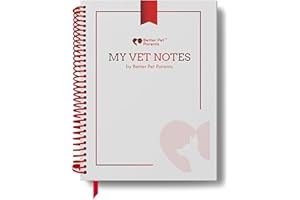 Better Pet Parents My Vet Notes - The All-in-One Pet Health Tracker Journal, Perfect for Veterinarian & Pet Owners for Taking Pet Habits & Appointment Notes - 90 Daily Journal Entries, White and Red