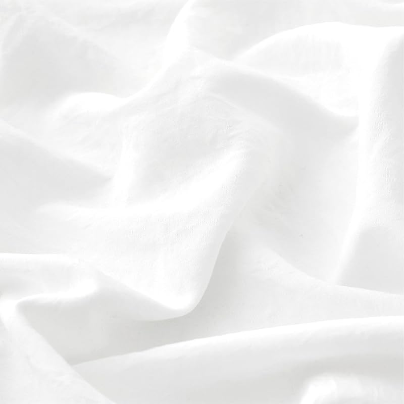 Housse de Couette 135x200 cm Blanc avec 2 Taies d'oreiller 50 x 75