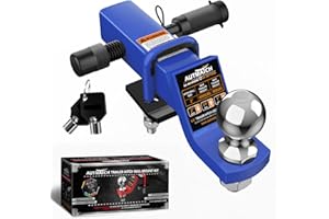 AUTMATCH Trailer Hitch Ball Mount with 2 Inch Hitch Ball - Fits 2" Receiver and 2-Inch Drop Tow Hitch, 8000Lbs Capacity Ball 