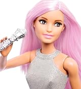 Barbie You Can Be Anything Pop Star Doll with Microphone Stand Pink Hair FXN98 view 3
