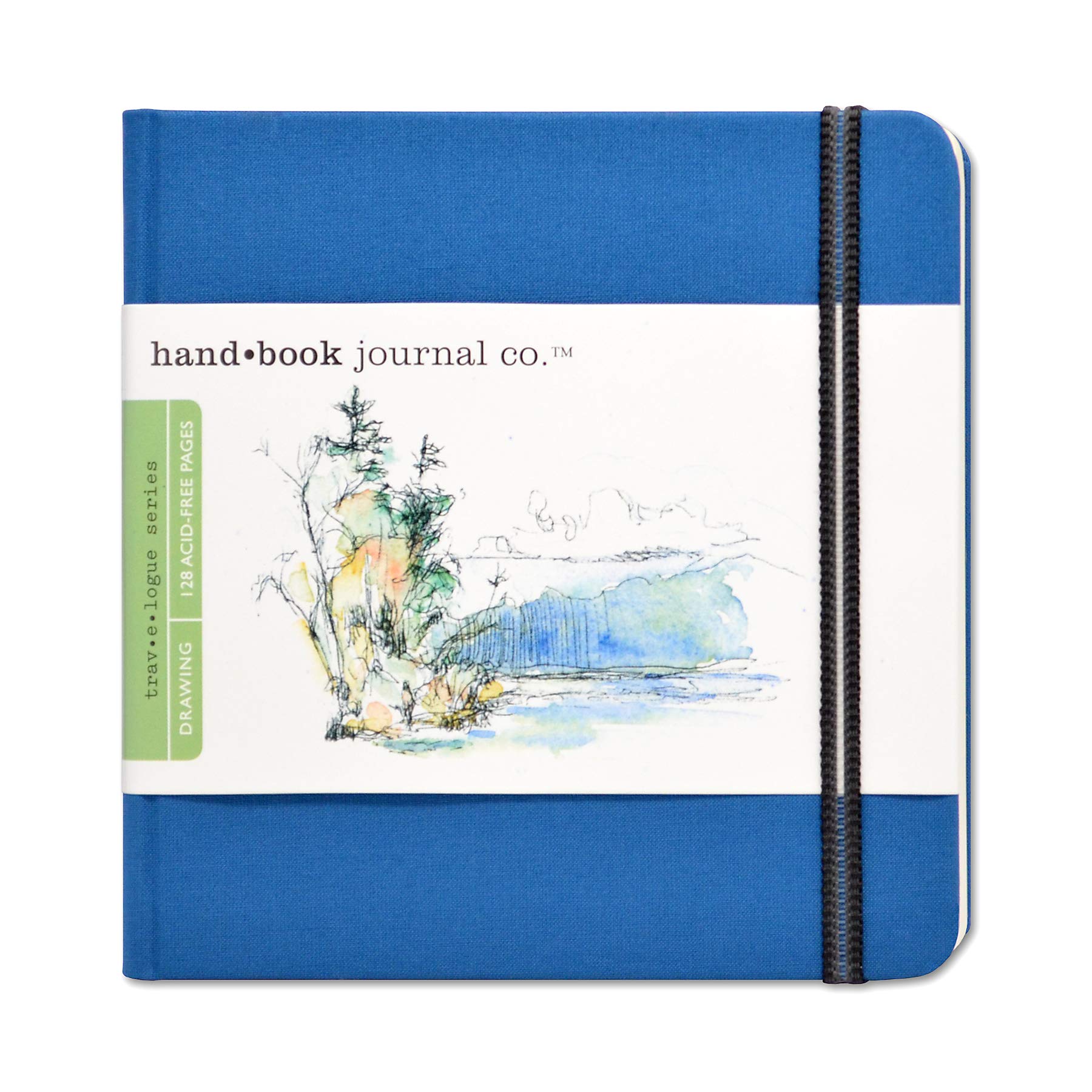 Speedball Drawing Journal Book 5.5 x 5.5" Square Ultramarine Blue, Art Sketch Paper For Pen, Ink, Pencil, Markers, For Adult, Kid