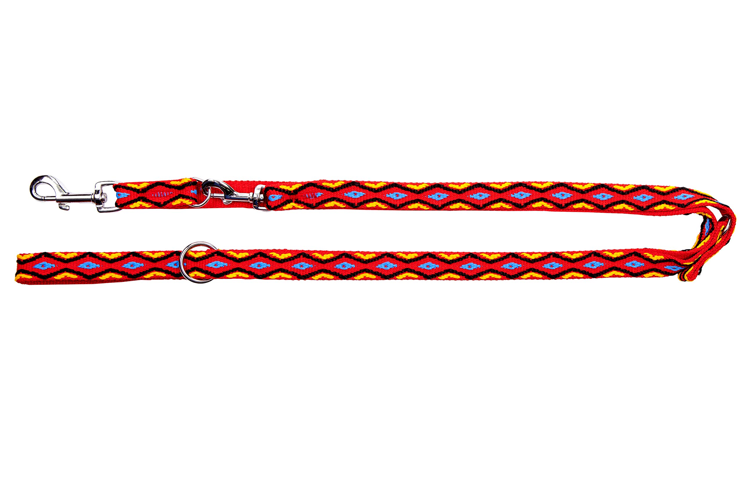Dingo Winnetou Adjustable Dog Leash Handmade in Indian Style Howgh! Red 13565