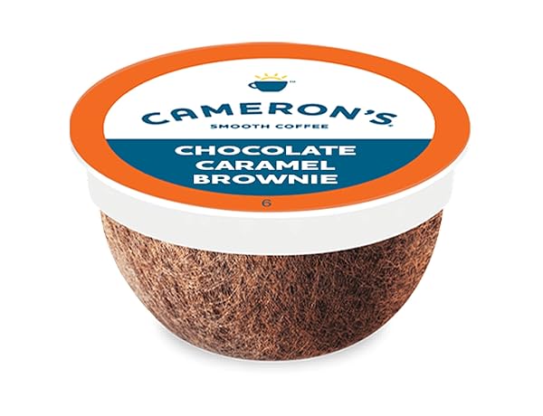 CAMERON’S COFFEE SINGLE SERVE PODS, FLAVORED, CHOCOLATE CARAMEL BROWNIE, 12 COUNT (PACK OF 1)