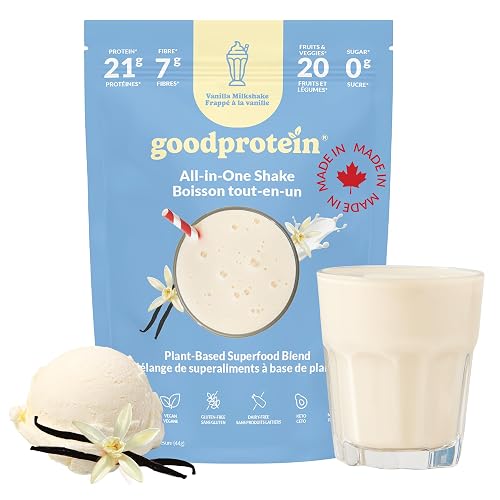 Good Protein Vegan Plant-based Protein Powder 100% Natural, Non-GMO, Dairy-free, Gluten-free, Soy-free, No Added Sugar and Nothing Artificial. Vanilla Milkshake All-in-One Shake 440 grams